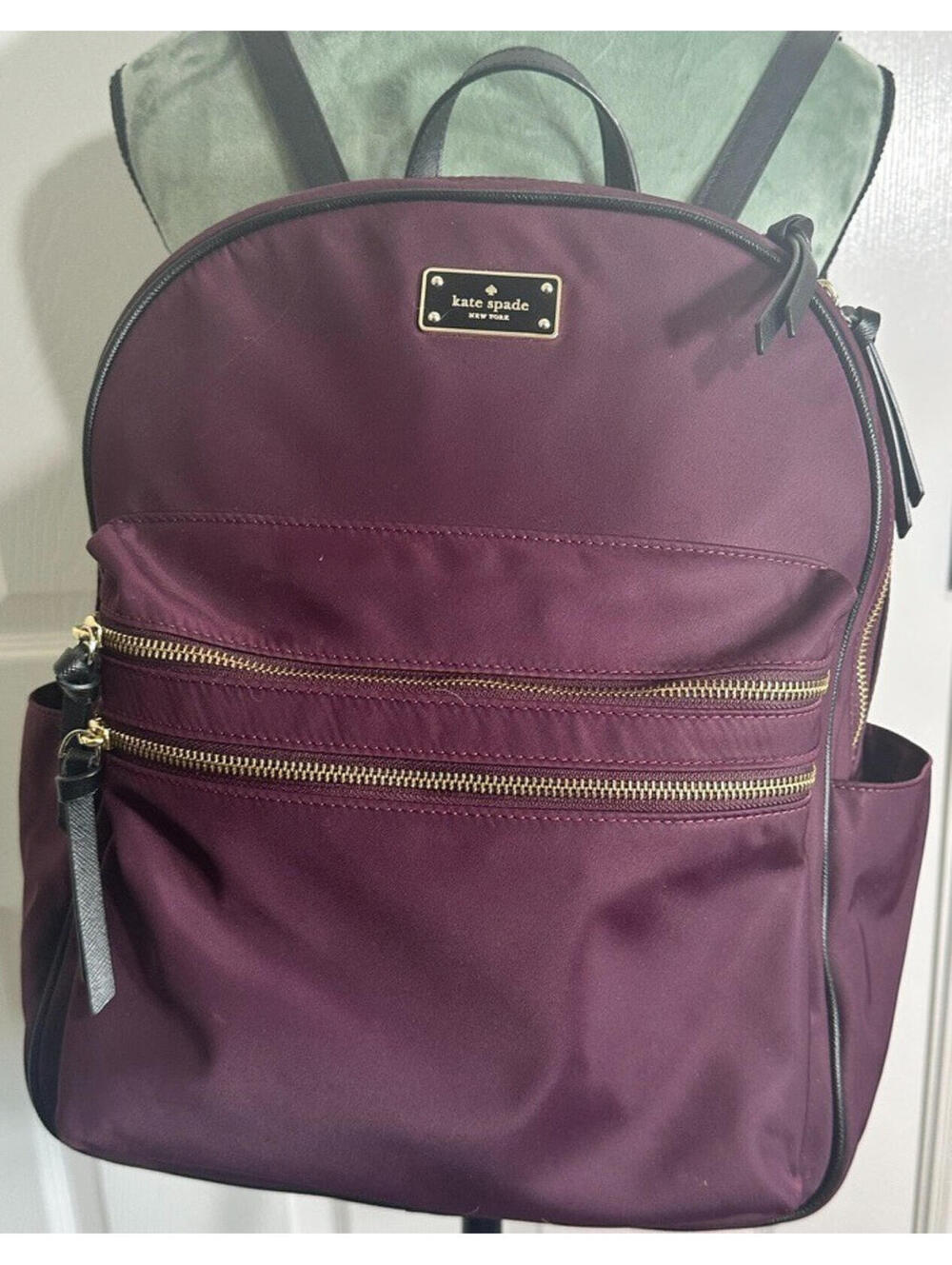 Kate Spade New York Bradley Wilson Road Large Nylon Leather Trim Backpack